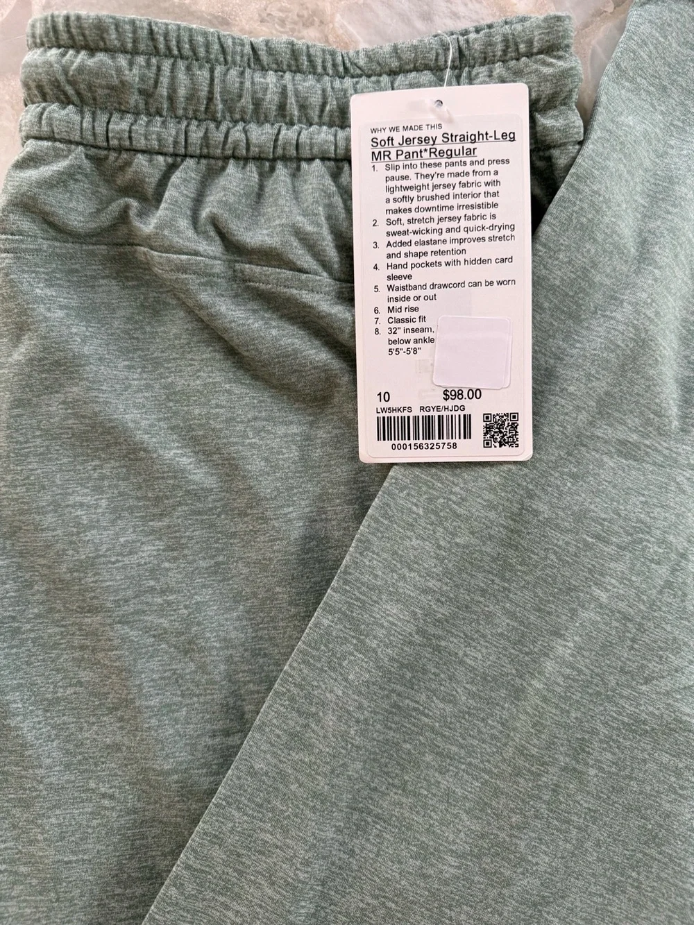 Lululemon Athletica NWT Soft Jersey Straight Leg Pants